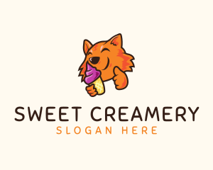 Fox Ice Cream Cone logo design