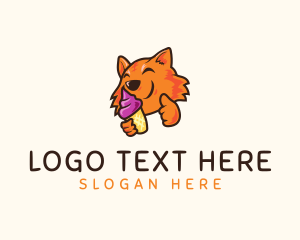 Dessert Bar - Fox Ice Cream Cone logo design