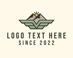 Outdoors - Mountain Airline Wings logo design