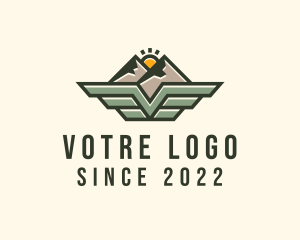 Trip - Mountain Airline Wings logo design