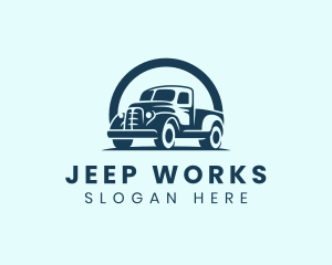 Jeep - Retro Truck Garage logo design