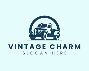 Old School - Retro Truck Garage logo design