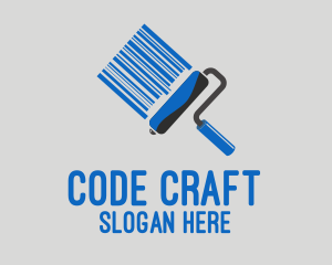 Barcode Paint Paintbrush logo design