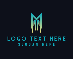 Streaming - Digital Gaming Tech Letter M logo design
