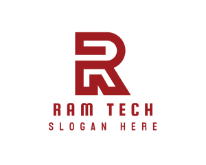 Industrial Tech Letter R logo design