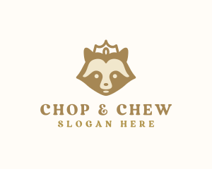 Raccoon - Royal Crown Raccoon logo design