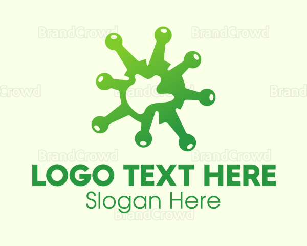 Green Gradient Virus Logo