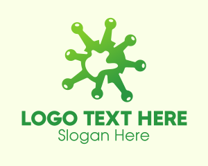 Coughing - Green Gradient Virus logo design