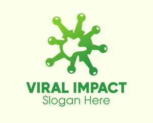 Infection - Green Gradient Virus logo design