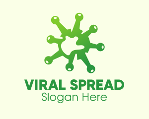 Infection - Green Gradient Virus logo design