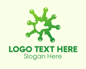 Pathogen - Green Gradient Virus logo design