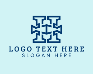 Digital Marketing - Modern Blue Letter H logo design
