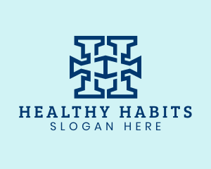 Modern Blue Letter H logo design