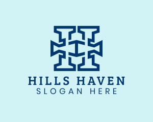 Modern Blue Letter H logo design