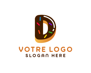 Donut Bakery Dessert Letter D Logo