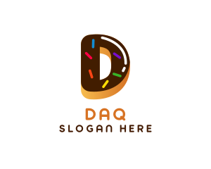 Donut Bakery Dessert Letter D Logo