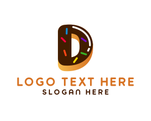 Brownie - Donut Bakery Dessert Letter D logo design