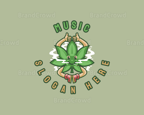 Marijuana Smoke Hippie Logo