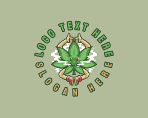 Cannabidiol - Marijuana Smoke Hippie logo design