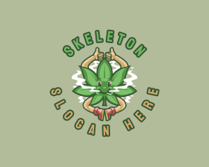 Marijuana Smoke Hippie Logo