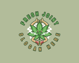 Joint - Marijuana Smoke Hippie logo design