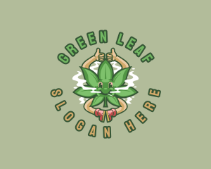 Marijuana Smoke Hippie logo design