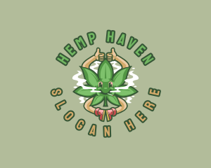 Marijuana Smoke Hippie logo design