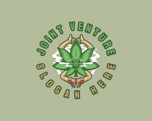 Joint - Marijuana Smoke Hippie logo design