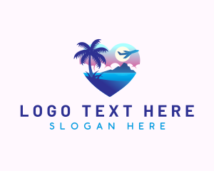 Palm Tree - Tourism Travel Heart logo design