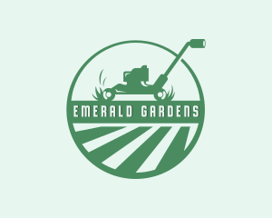 Landscaping Lawn Mower Gardening logo design