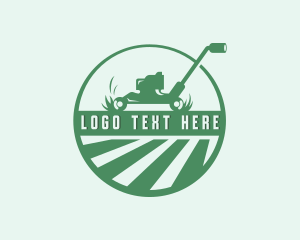 Badge - Landscaping Lawn Mower Gardening logo design