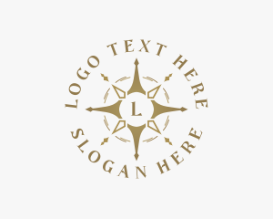Luxury - Travel Compass Navigation logo design
