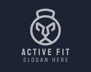 Fit - Lion Fitness  Kettlebell logo design