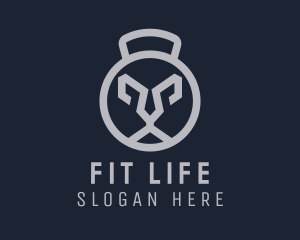 Lion Fitness  Kettlebell  logo design