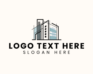 Condominium - Building Blueprint Architect logo design