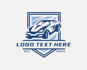 Transport - Racing Car Shield logo design