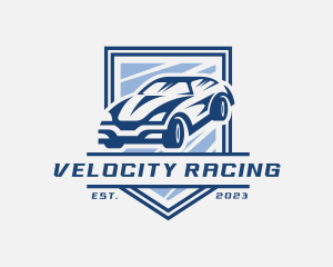 Racing Car Shield logo design