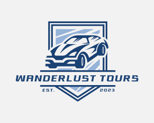 Touring - Racing Car Shield logo design