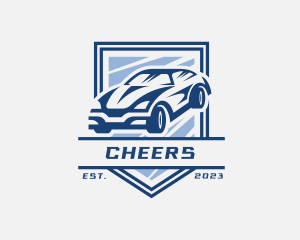 Race - Racing Car Shield logo design