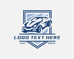 Maintenance - Racing Car Shield logo design