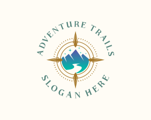 Adventure Compass Mountain logo design