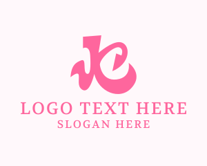 Pink Curly Letter K Logo