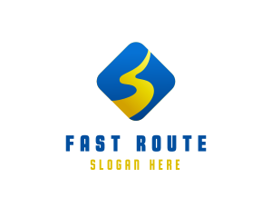 Route - Road Pathway Letter S logo design