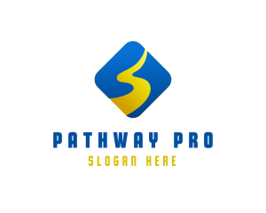 Route - Road Pathway Letter S logo design