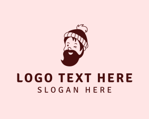 Drawing - Hipster Beard Beanie logo design