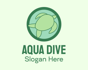Diving - Turtle Conservation Badge logo design