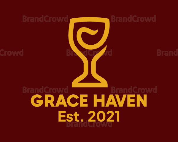 Golden Wine Goblet Logo