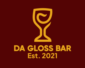 Golden Wine Goblet logo design