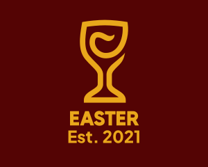 Bartender - Golden Wine Goblet logo design