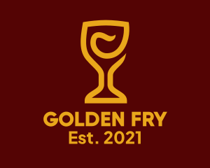 Golden Wine Goblet logo design